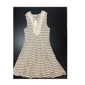 Charming Charlie Striped lace front dress